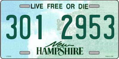 NH license plate 3012953