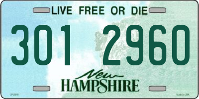 NH license plate 3012960