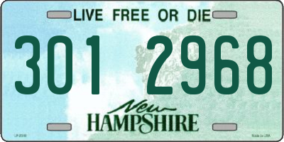 NH license plate 3012968