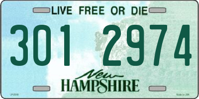 NH license plate 3012974