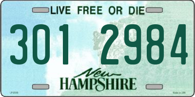 NH license plate 3012984
