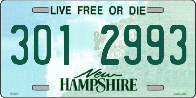NH license plate 3012993