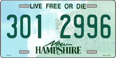 NH license plate 3012996