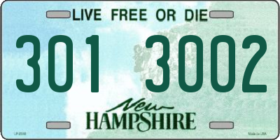 NH license plate 3013002