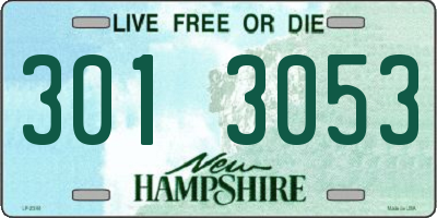 NH license plate 3013053