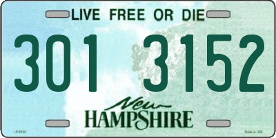 NH license plate 3013152