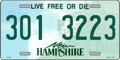 NH license plate 3013223
