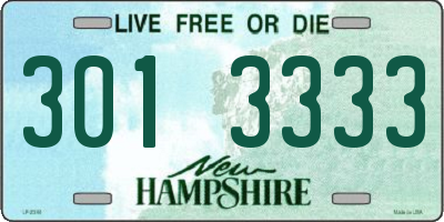 NH license plate 3013333