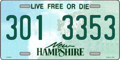 NH license plate 3013353