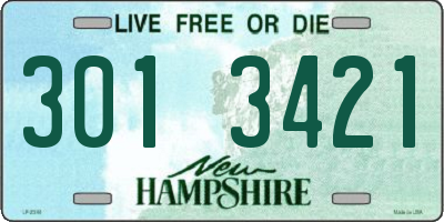 NH license plate 3013421