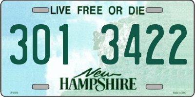 NH license plate 3013422