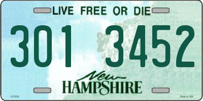 NH license plate 3013452