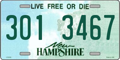 NH license plate 3013467