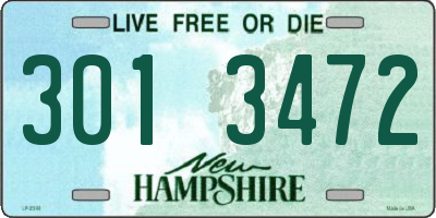 NH license plate 3013472