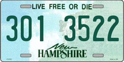 NH license plate 3013522