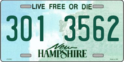 NH license plate 3013562