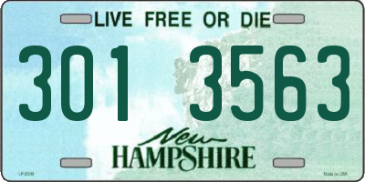 NH license plate 3013563