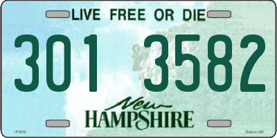 NH license plate 3013582