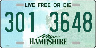 NH license plate 3013648