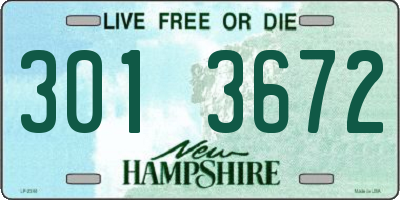 NH license plate 3013672