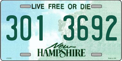 NH license plate 3013692