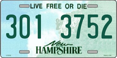 NH license plate 3013752