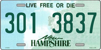 NH license plate 3013837