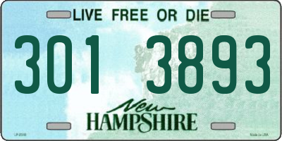 NH license plate 3013893