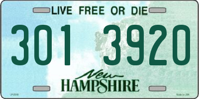 NH license plate 3013920