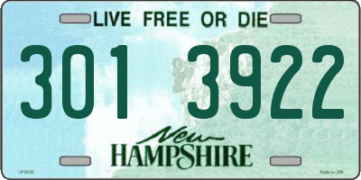 NH license plate 3013922
