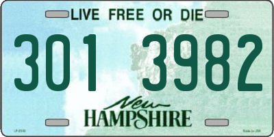NH license plate 3013982