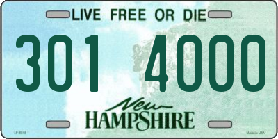 NH license plate 3014000