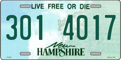 NH license plate 3014017