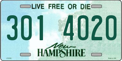 NH license plate 3014020