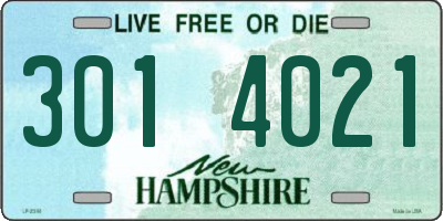 NH license plate 3014021
