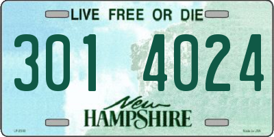 NH license plate 3014024