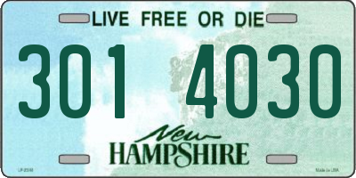 NH license plate 3014030