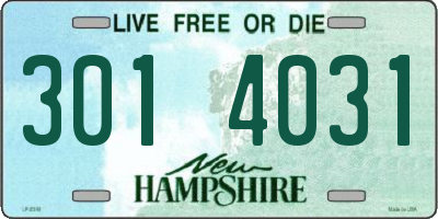 NH license plate 3014031