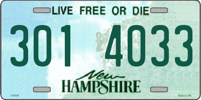 NH license plate 3014033