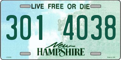 NH license plate 3014038