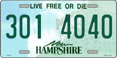 NH license plate 3014040
