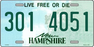 NH license plate 3014051