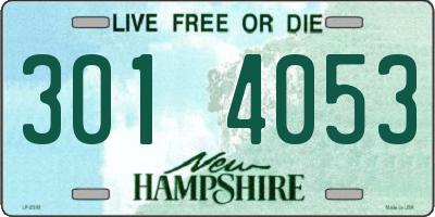 NH license plate 3014053