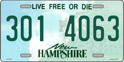 NH license plate 3014063