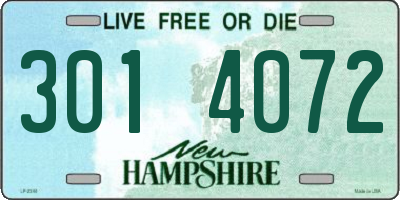 NH license plate 3014072