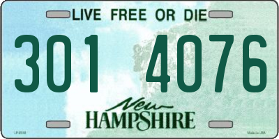 NH license plate 3014076