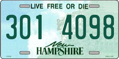 NH license plate 3014098
