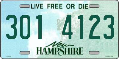 NH license plate 3014123