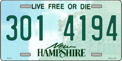 NH license plate 3014194