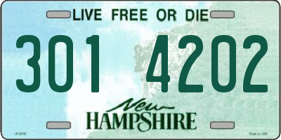 NH license plate 3014202